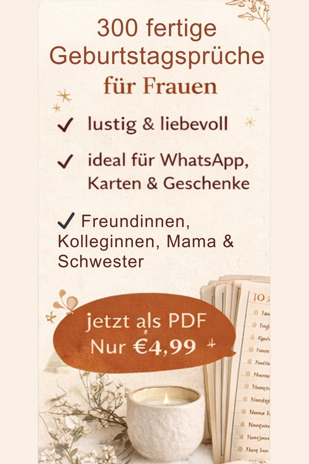 Das große Buch der Geburtstagssprüche für Frauen - große Sprüche-Sammlung als PDF