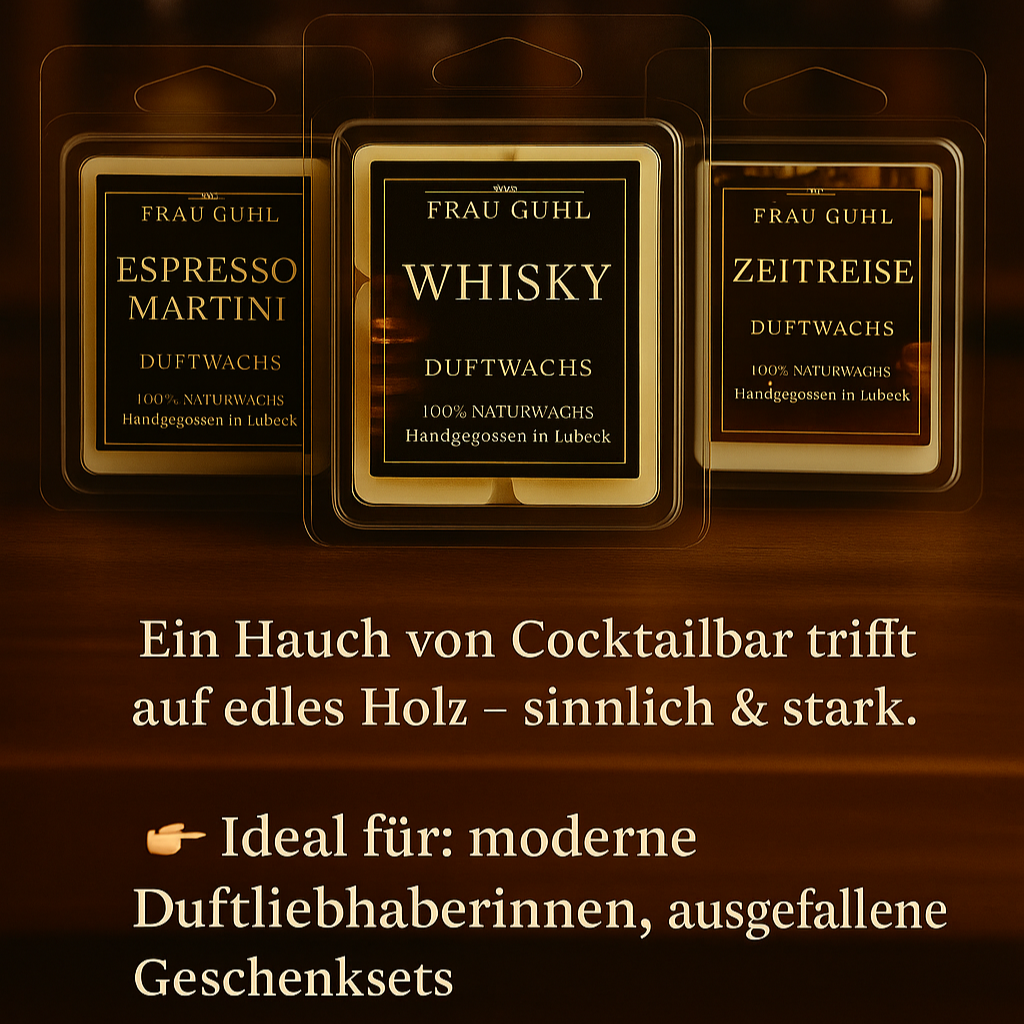 Bar & Boudoir – Duftwachs-Set mit Whisky, Espresso & Sandelholz | Frau Guhl
