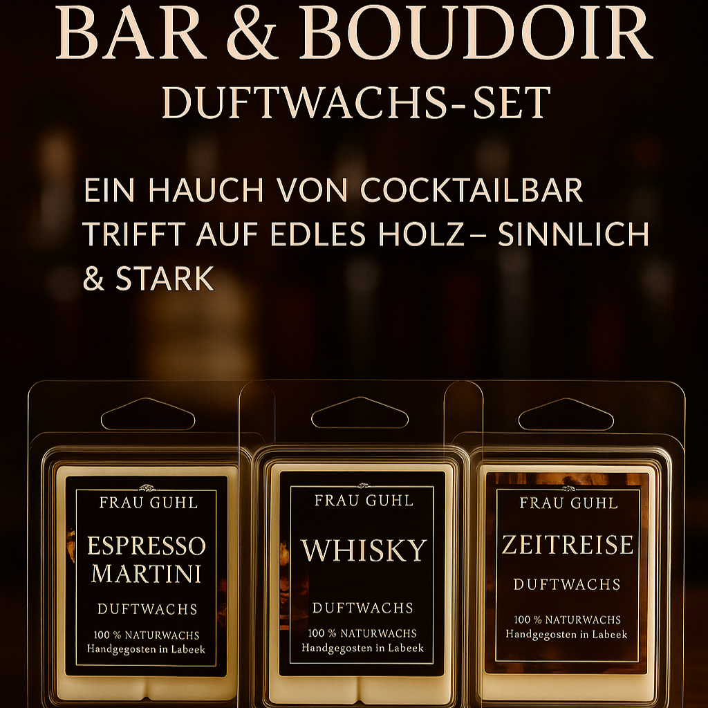 Bar & Boudoir – Duftwachs-Set mit Whisky, Espresso & Sandelholz | Frau Guhl