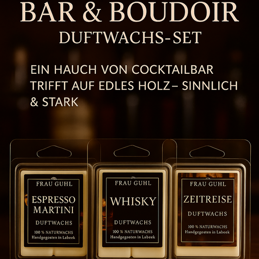 Bar & Boudoir – Duftwachs-Set mit Whisky, Espresso & Sandelholz | Frau Guhl