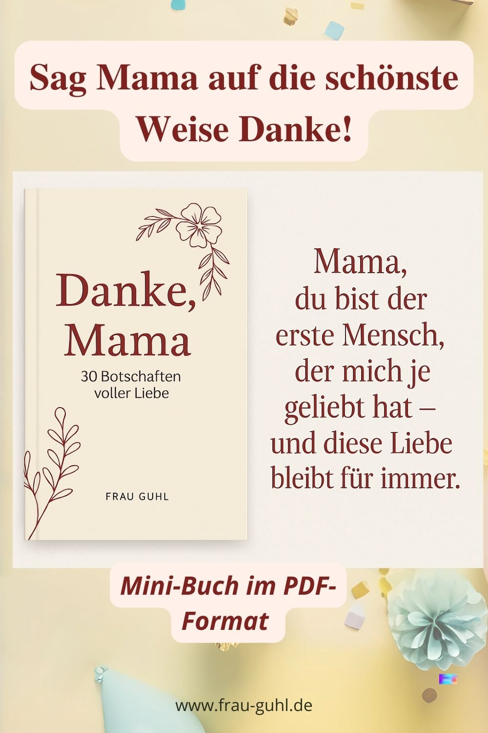 Danke, Mama - 30 Botschaften voller Liebe - PDF Sofort Download